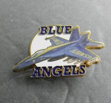 BLUE ANGELS HORNET FA-18 PRINTED ENAMEL LAPEL PIN NAVY USN BADGE 1.5 INCHES picture