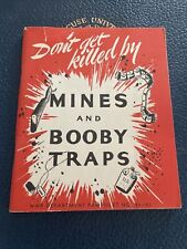 Rare WWII MILITARIA Don't Get Killed By Mines & Booby Traps 1944 US Manual picture